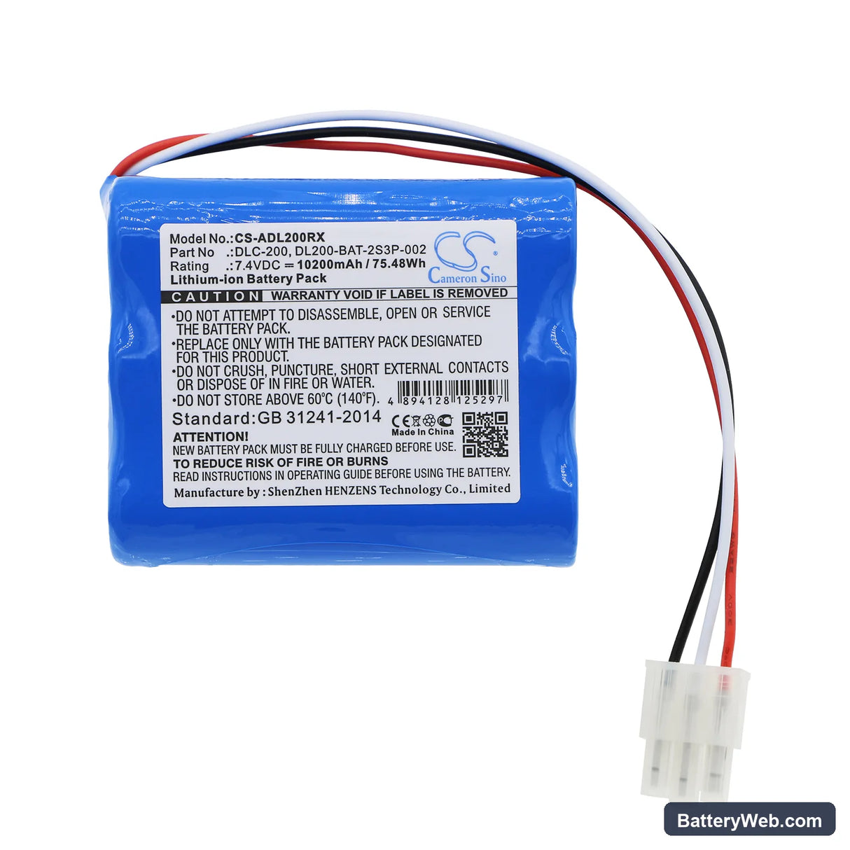 AT&T DLC-200C Replacement Battery, 7.4V, 10200mAh, Li-ion 3