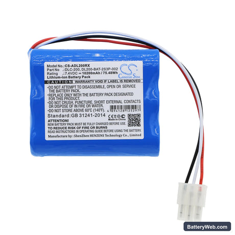 AT&T DLC-200C Replacement Battery, 7.4V, 10200mAh, Li-ion 3