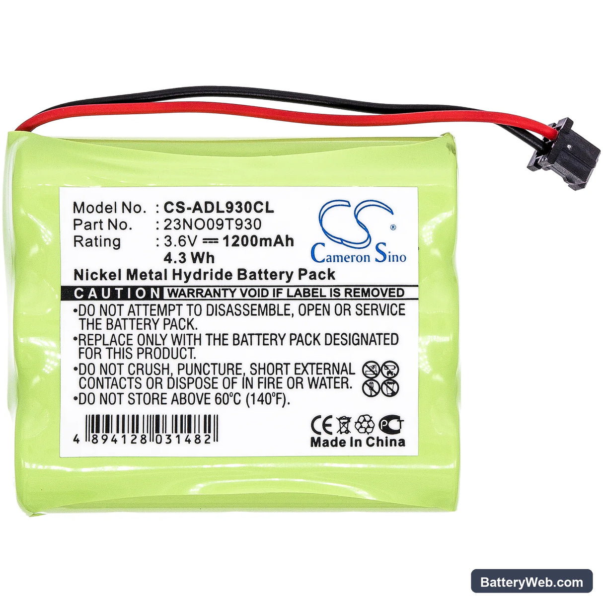Panasonic KX-A36IH Replacement Battery, 3.6V, 1200mAh, Ni-MH 3