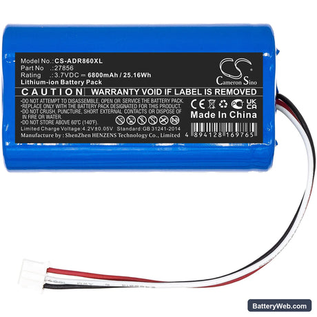 Albrecht DR 855 Replacement Battery, 3.7V, 6800mAh, Li-ion 3