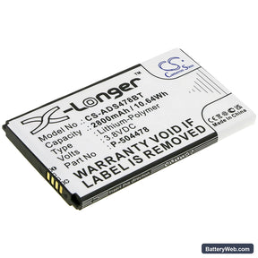 ADT Command Secondary Color Touchscreen Keypad Replacement Battery, 3.8V, 2800mAh, Li-Polymer 1