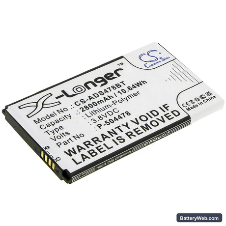ADT Command Secondary Color Touchscreen Keypad Replacement Battery, 3.8V, 2800mAh, Li-Polymer 1
