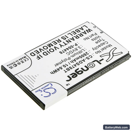 ADT Command Secondary Color Touchscreen Keypad Replacement Battery, 3.8V, 2800mAh, Li-Polymer 2