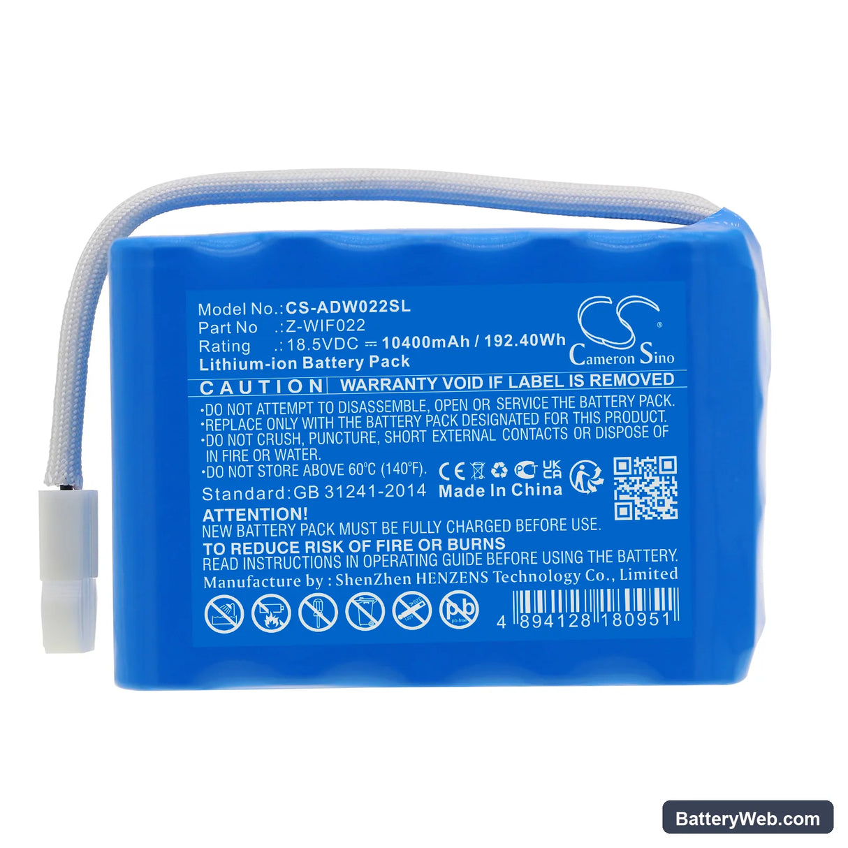 American DJ WIFLY EXR DOTZ PAR Replacement Battery, 18.5V, 10400mAh, Li-ion 3
