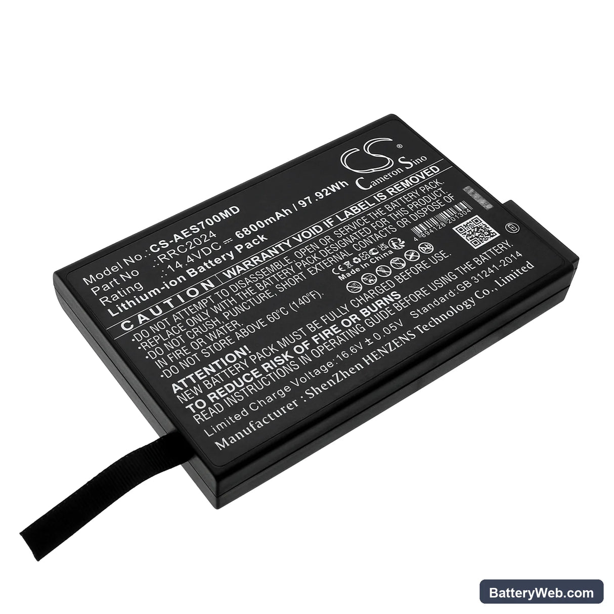 Aeonmed RESPIRATOR VG70 Replacement Battery, 14.4V, 6800mAh, Li-ion 1