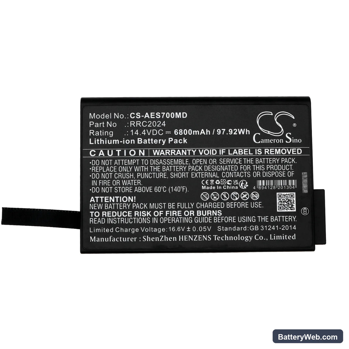 Aeonmed RESPIRATOR VG70 Replacement Battery, 14.4V, 6800mAh, Li-ion 5