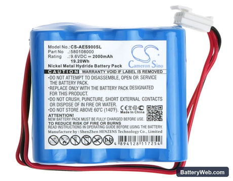 Acroprint ES900 Replacement Battery, 9.6V, 2000mAh, Ni-MH 5