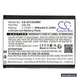 AgfaPhoto DC8200 Replacement Battery, 3.7V, 900mAh, Li-ion 3