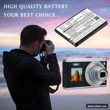 AgfaPhoto DC8200 Replacement Battery, 3.7V, 900mAh, Li-ion 4