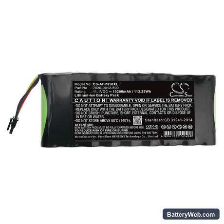 AeroFlex 3500A Replacement Battery, 11.1V, 10200mAh, Li-ion 3