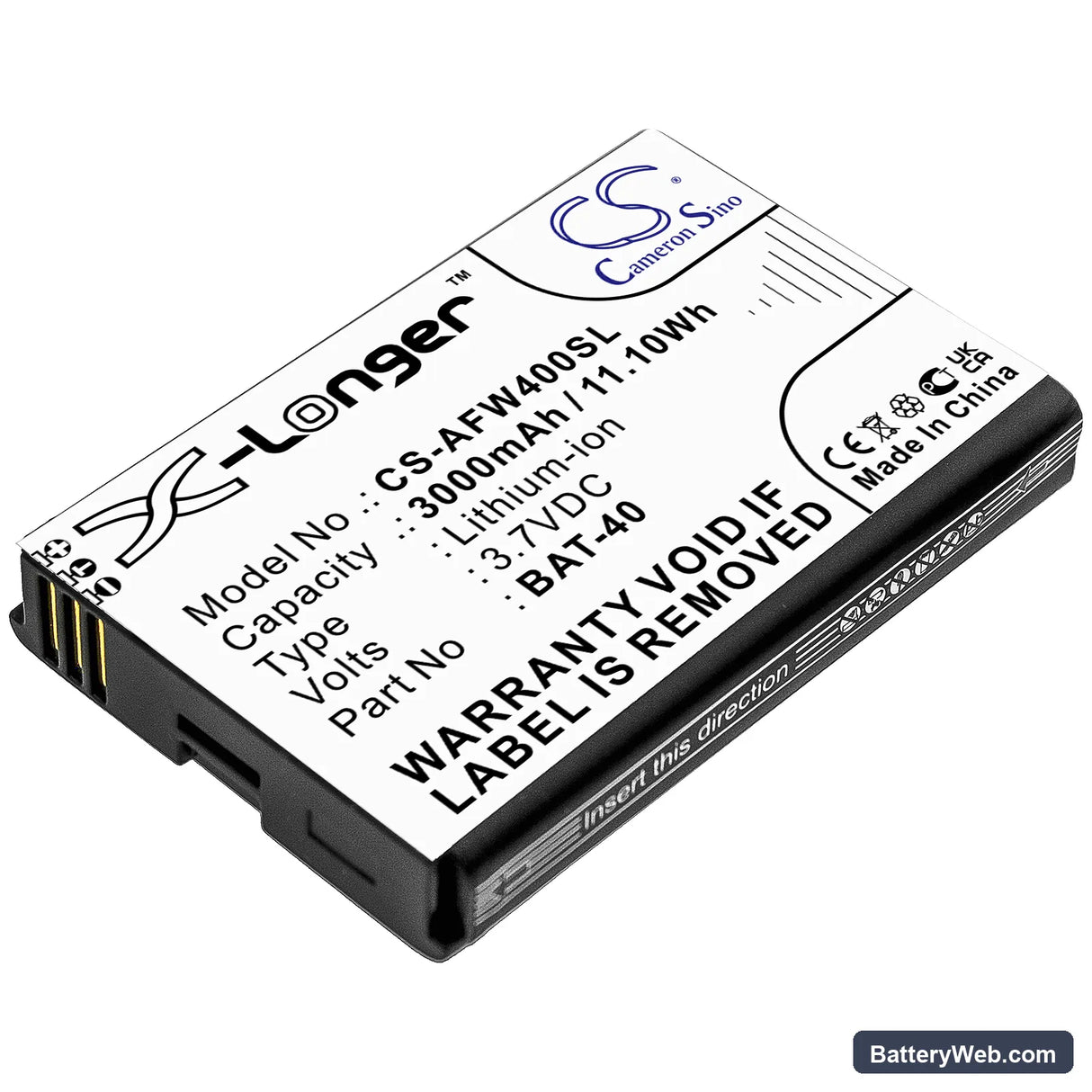 AT&T IFWA-40 Replacement Battery, 3.7V, 3000mAh, Li-ion 1