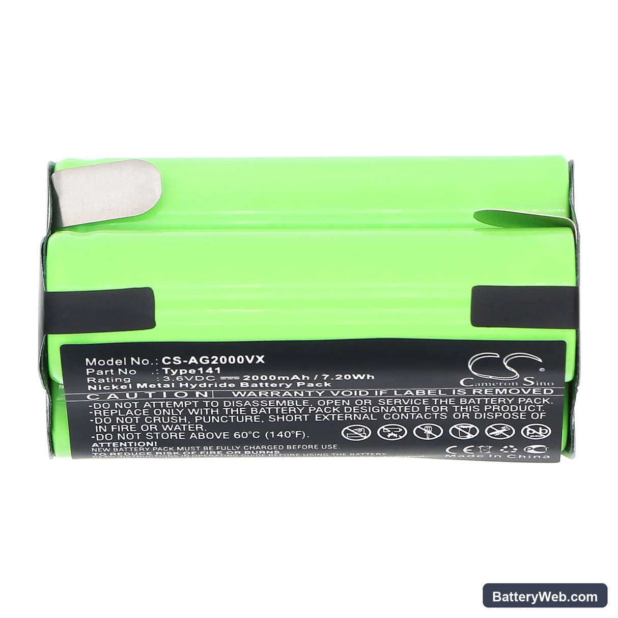 AEG FM 36 Replacement Battery, 3.6V, 2000mAh, Ni-MH 3