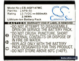 Agfa Optima 147 Replacement Battery, 3.7V, 800mAh, Li-ion 5