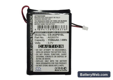 Audio Guidie Personalguide PGI/AV Audioguides Replacement Battery, 3.7V, 1100mAh, Li-ion 6