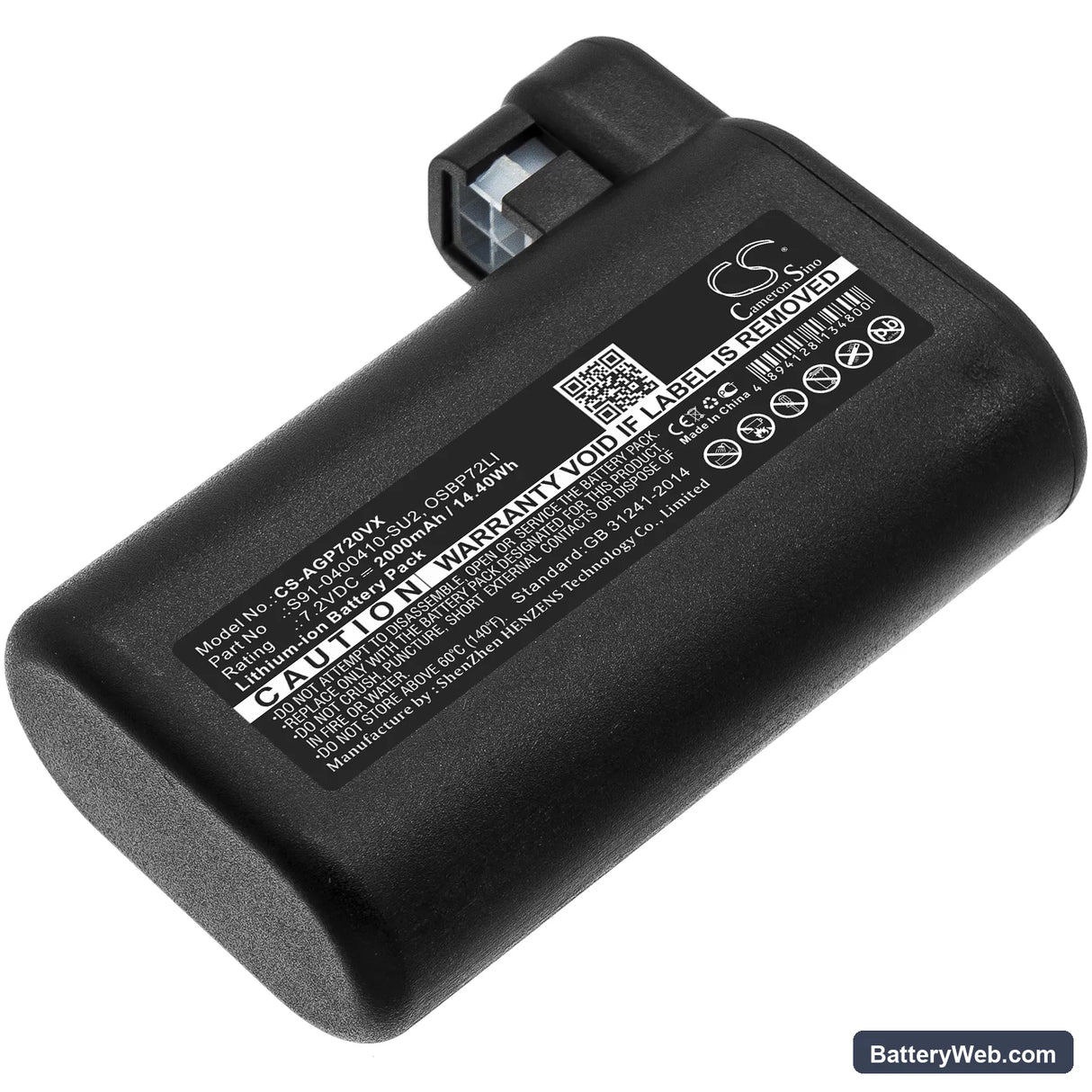Electrolux 900257877 Replacement Battery, 7.2V, 2000mAh, Li-ion 1