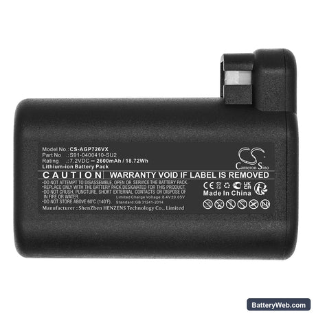Electrolux 900257877 Replacement Battery, 7.2V, 2600mAh, Li-ion 3