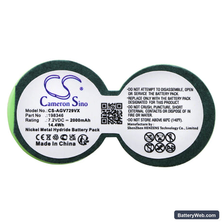 AEG Quigg VC 72.09 Replacement Battery, 7.2V, 2000mAh, Ni-MH 4