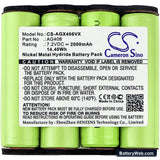 AEG ZB4106WD Replacement Battery, 7.2V, 2000mAh, Ni-MH 5