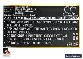 Amazon Kindle HDX 7.0 Replacement Battery, 3.7V, 4400mAh, Li-Polymer 1