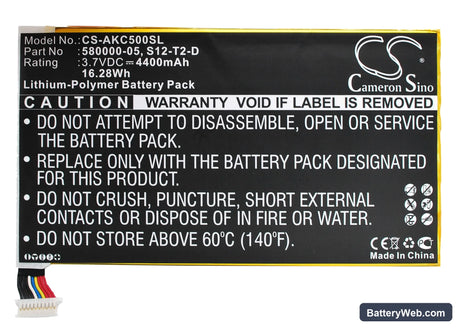 Amazon Kindle HDX 7.0 Replacement Battery, 3.7V, 4400mAh, Li-Polymer 1