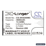 AKASO Seemor 200 Replacement Battery, 3.7V, 3600mAh, Li-Polymer 3