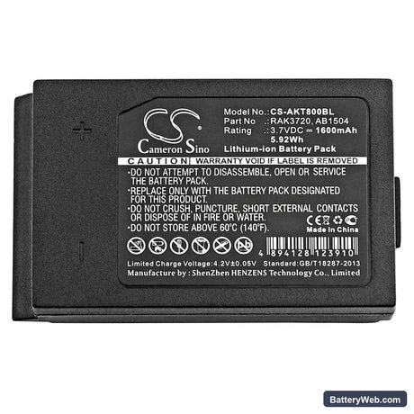 Akerstroms Jupiter Era 8b Replacement Battery, 3.7V, 1600mAh, Li-ion 3