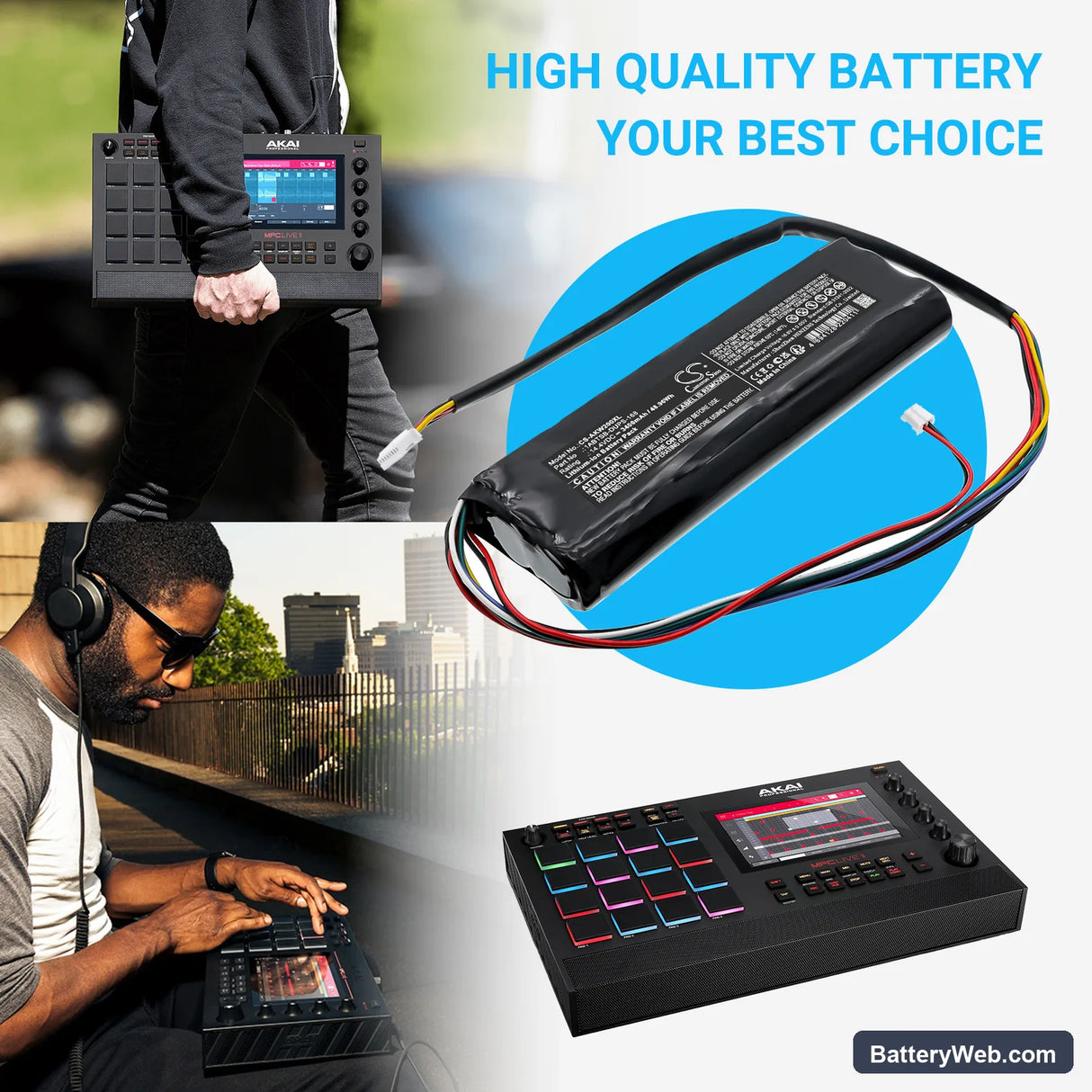 Akai LIVE II Replacement Battery, 14.4V, 3400mAh, Li-ion 6