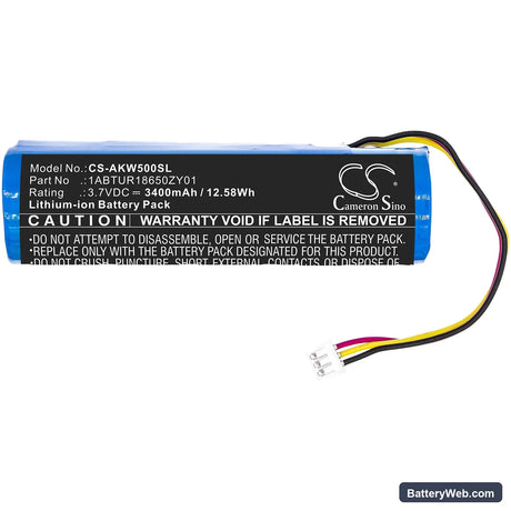 Akai EWI 5000 Replacement Battery, 3.7V, 3400mAh, Li-ion 3