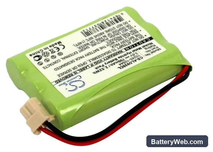 Panasonic Replacement Battery, 3.6V, 700mAh, Ni-MH 2