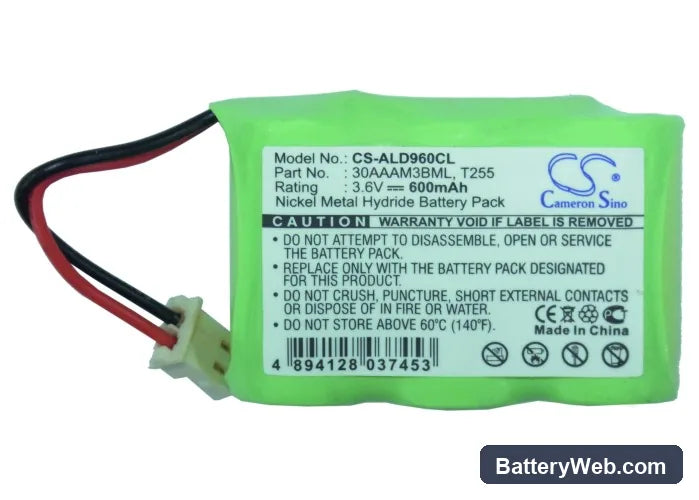 Doro 1450 Replacement Battery, 3.6V, 600mAh, Ni-MH 4