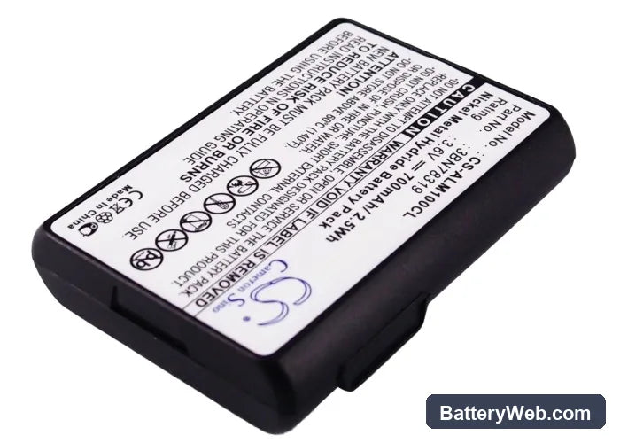 Alcatel Mobile 100 Reflexes Replacement Battery, 3.6V, 700mAh, Ni-MH 2