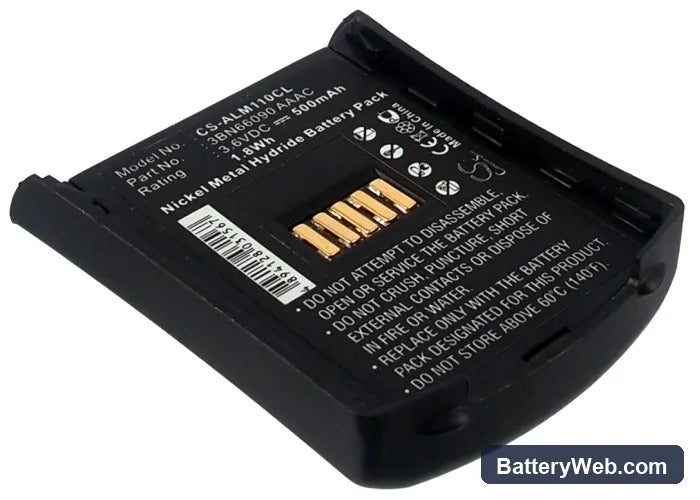 Alcatel Mobile 100 Reflexes Replacement Battery, 3.6V, 500mAh, Ni-MH 1
