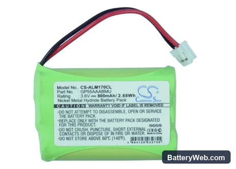 Alcatel Altiset MS Replacement Battery, 3.6V, 800mAh, Ni-MH 5