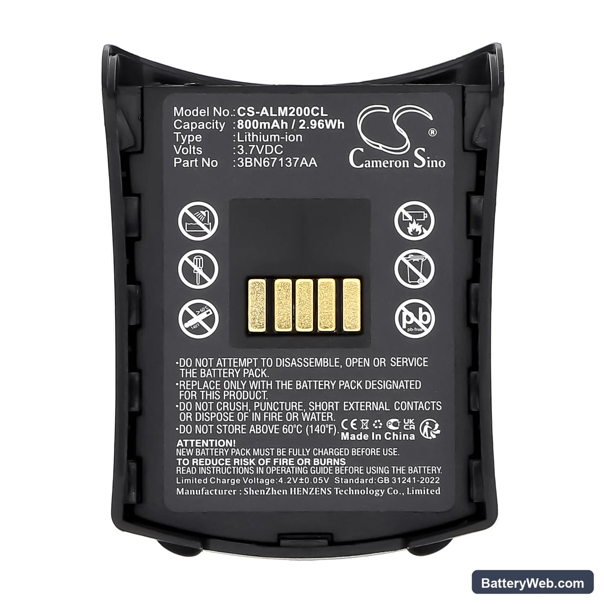 Alcatel Mobile Reflexes 200 Replacement Battery, 3.7V, 800mAh, Li-ion 5