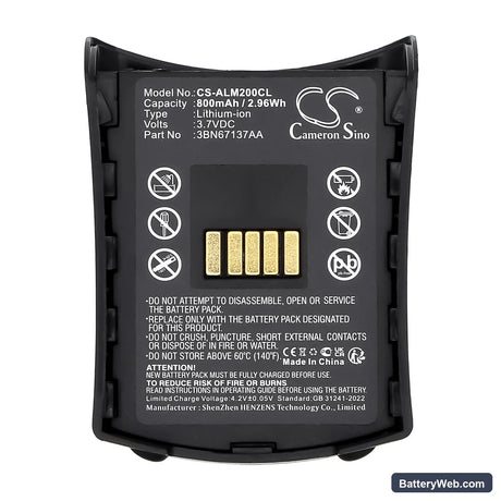 Alcatel Mobile Reflexes 200 Replacement Battery, 3.7V, 800mAh, Li-ion 5