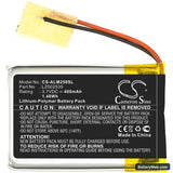 Altec Lansing Mini H2O 3 Replacement Battery, 3.7V, 400mAh, Li-Polymer 3