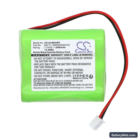 2GIG Go Control panels Replacement Battery, 7.2V, 2000mAh, Ni-MH 3