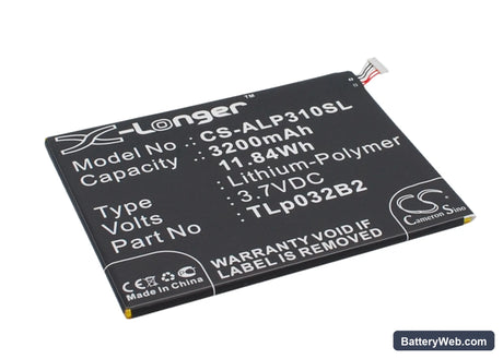 Alcatel One Touch POP 7 Replacement Battery, 3.7V, 3200mAh, Li-Polymer 2