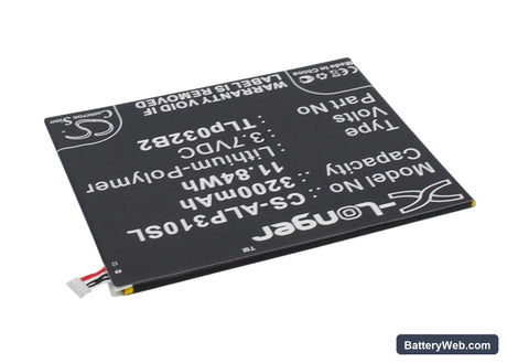 Alcatel One Touch POP 7 Replacement Battery, 3.7V, 3200mAh, Li-Polymer 3
