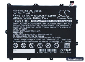 Alcatel One Touch POP 8 Replacement Battery, 3.8V, 4050mAh, Li-Polymer 1
