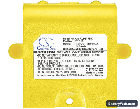 Apollo 26.517 Replacement Battery, 4.8V, 2500mAh, Ni-MH 3