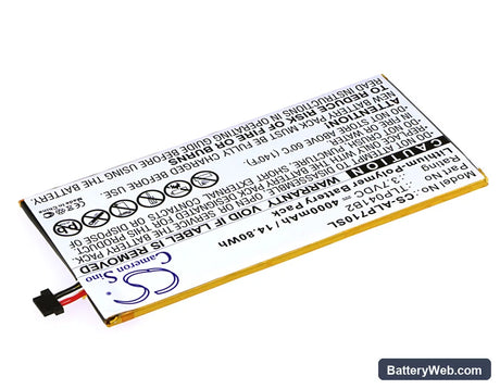 Alcatel OneTouch EVO 7 HD Replacement Battery, 3.7V, 4000mAh, Li-Polymer 2