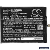 Alcatel 3T Replacement Battery, 3.85V, 3900mAh, Li-Polymer 3