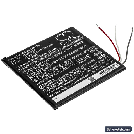 Alcatel 1T 7" Replacement Battery, 3.85V, 2450mAh, Li-Polymer 1