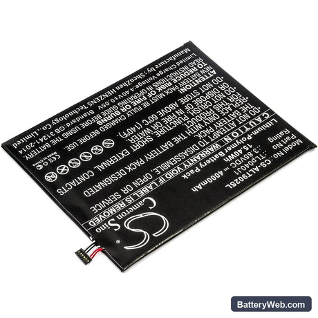 Alcatel A30 Tablet Replacement Battery, 3.85V, 4000mAh, Li-Polymer 2