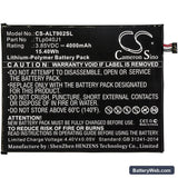 Alcatel A30 Tablet Replacement Battery, 3.85V, 4000mAh, Li-Polymer 3