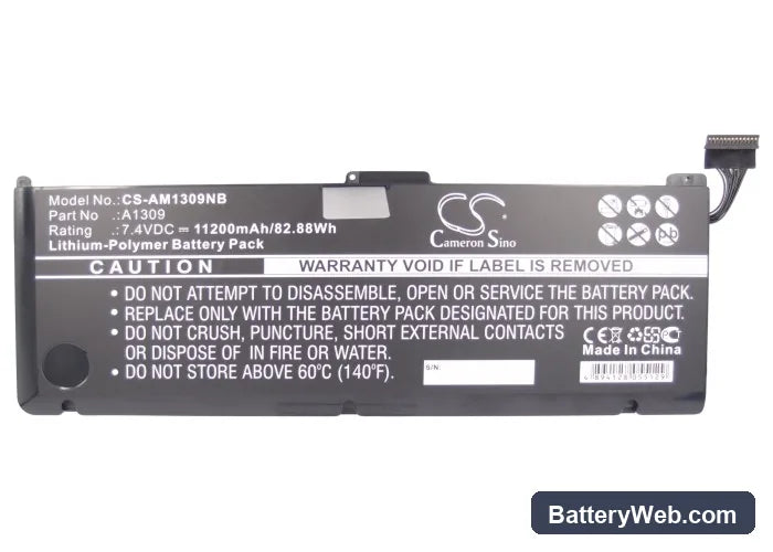 Apple MacBook Pro 17" A1297 2009 Version Replacement Battery, 7.4V, 11200mAh, Li-Polymer 5