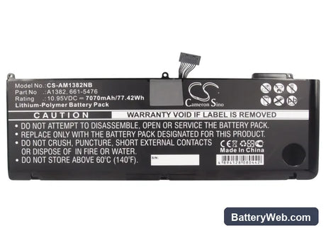Apple Macbook Pro 15" inch i7 Replacement Battery, 10.95V, 7070mAh, Li-Polymer 5