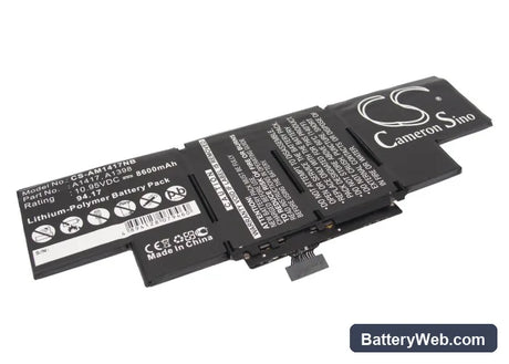 Apple MacBook Pro Core i7 2.3 15" Retina Replacement Battery, 10.95V, 8600mAh, Li-Polymer 1