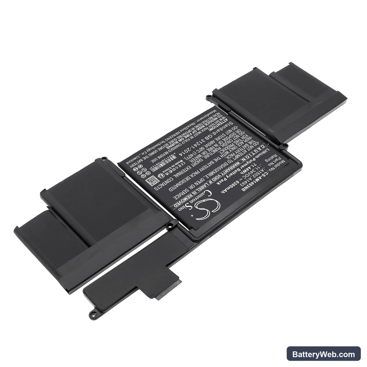 Apple MacBook Pro ""Core i5" 2.4 13" Late 2013 Retina Replacement Battery, 11.34V, 6300mAh, Li-Polymer 2